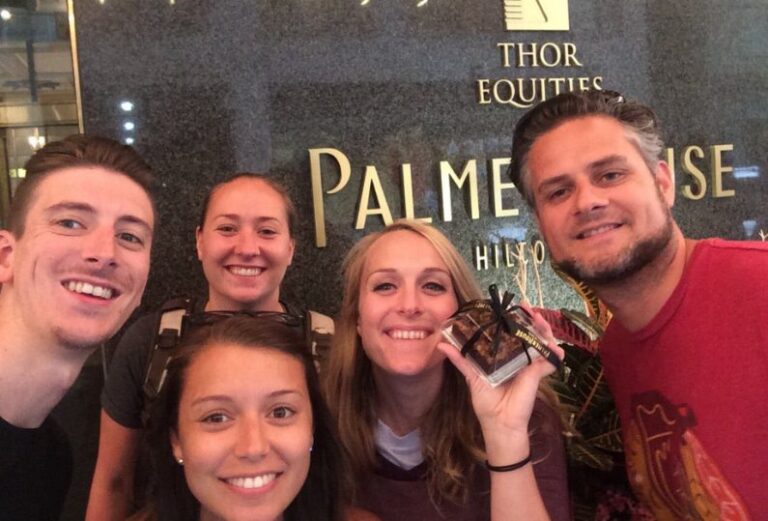 5 Walker Sands employees in front of the Palmer House in Chicago