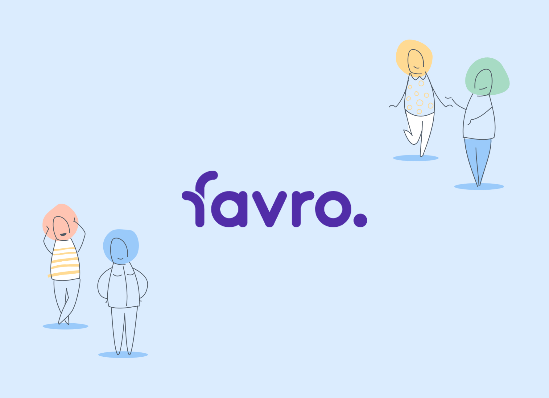 favro logotype with illustrations of people