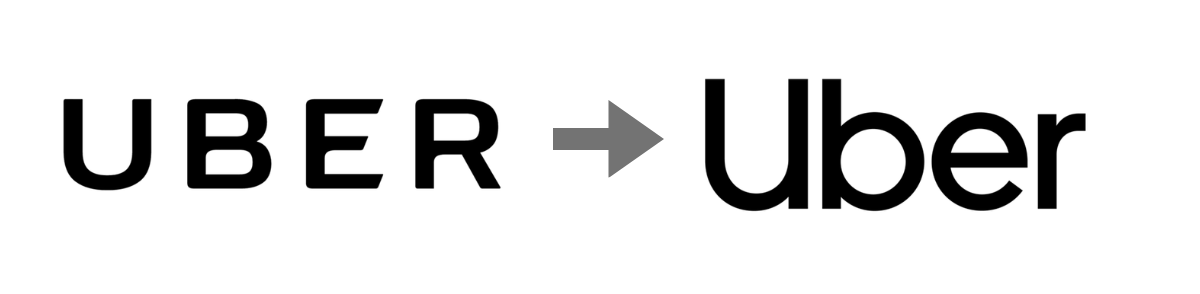 Image showing the evolution of Uber's rebrand