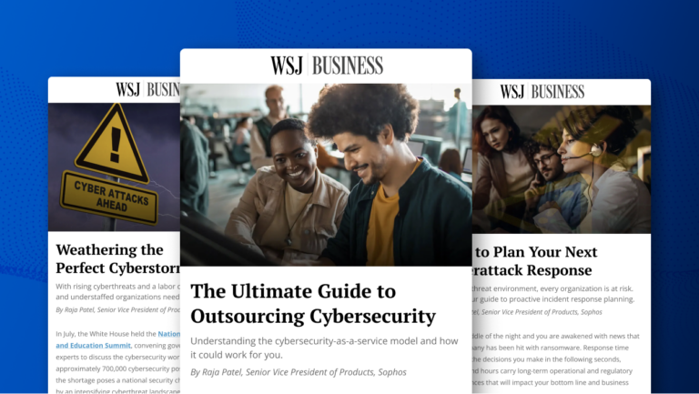 WSJ Business contributed articles about cybersecurity by Raja Patel from Sophos