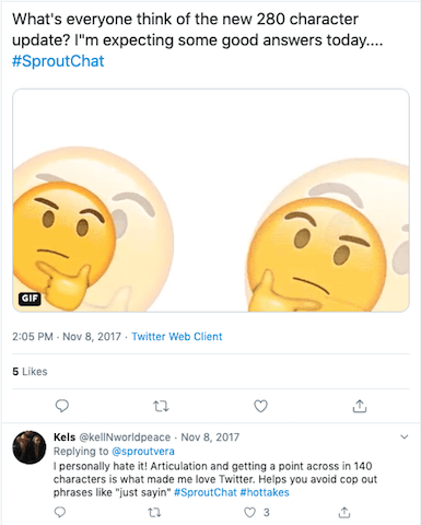 Sproutchat Twitter post