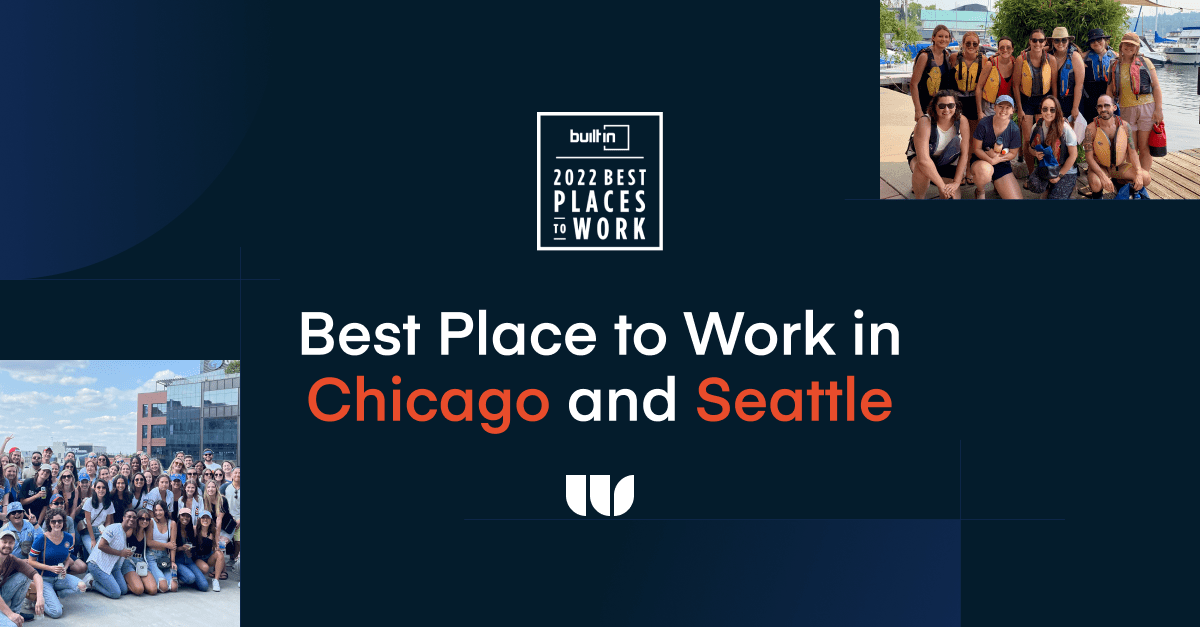 Social graphic announcing Walker Sands was named to Built In's 2022 Best Places to Work lists in Chicago and Seattle