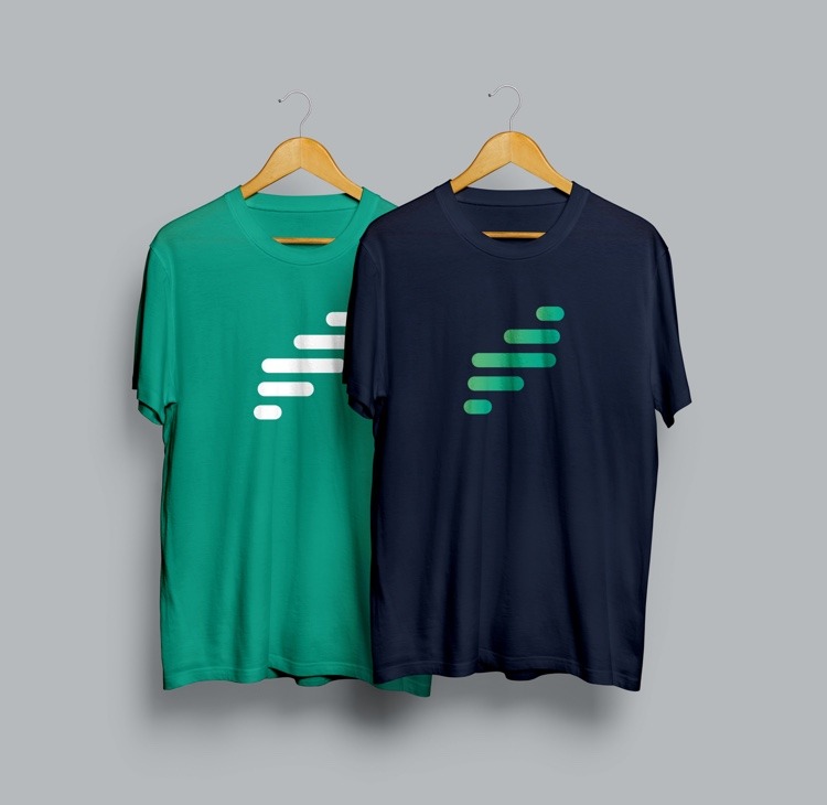 two t-shirts with the new amplifund logo