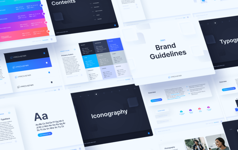 pages from Provenir's updated brand guidelines
