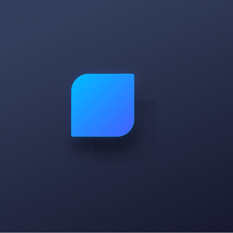 Provenir's updated logo of a light blue square with two rounded corners against a dark blue background