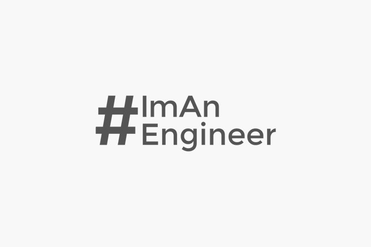 black and white hashtag I'm An Engineer logo