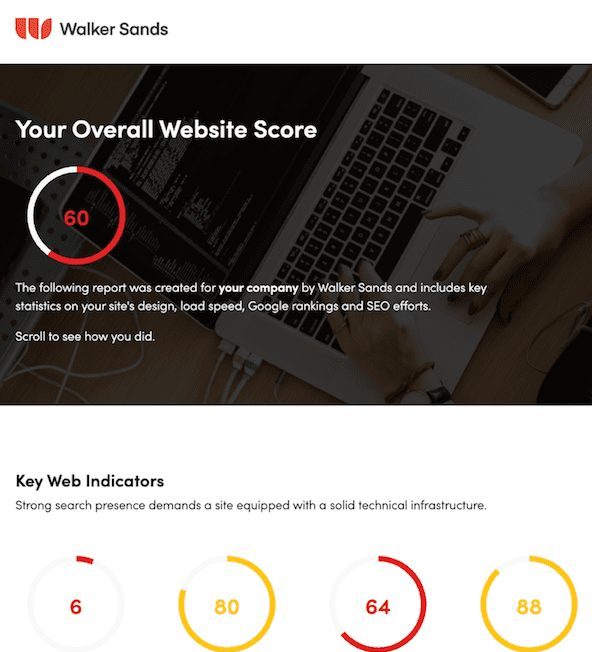 Walker Sands B2B Web Audit Score