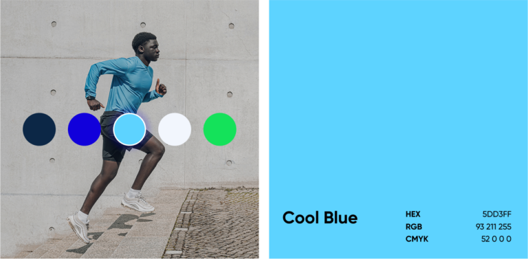 Aaptiv brand color suite display