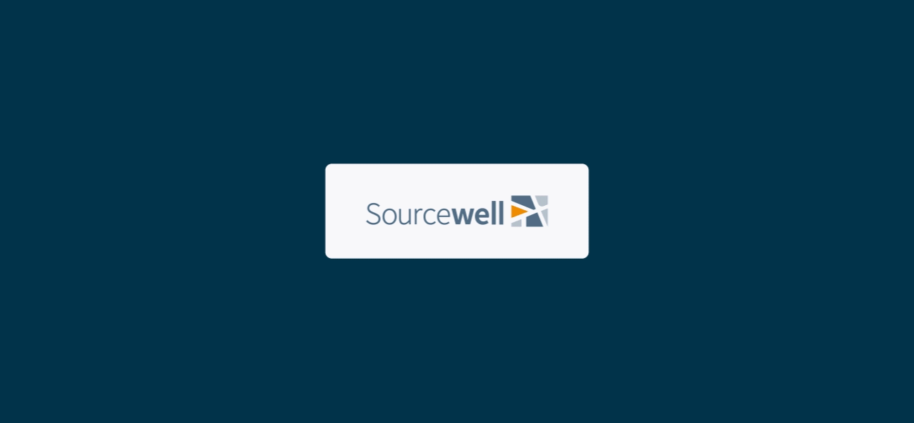 Sourcewell logo on dark blue background