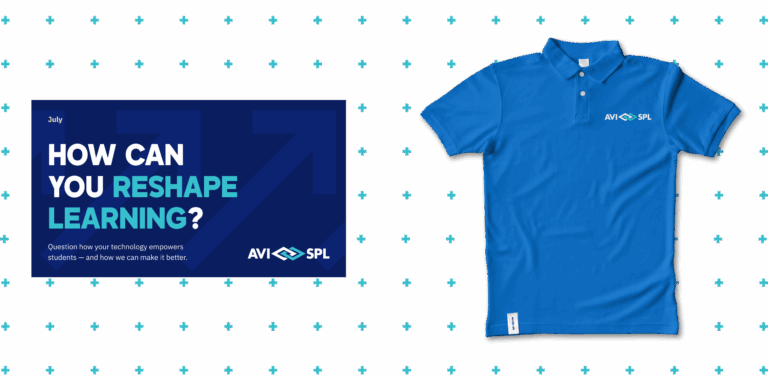 AVI-SPL slide deck branding and merch mock ups