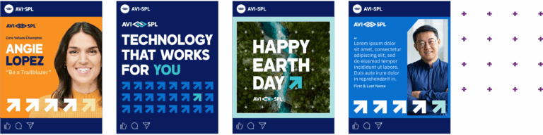 AVI-SPL social media mock ups with branding