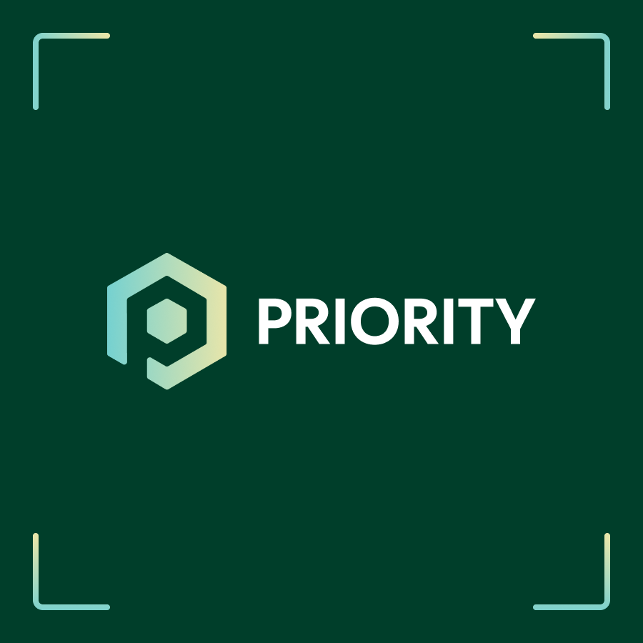 Priority Commerce logo on background