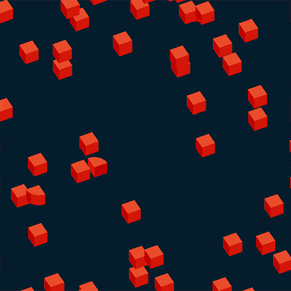 Orange blocks on navy background