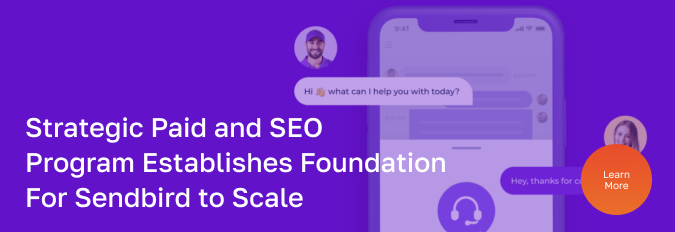 Updated digital marketing capabilities banner image with Sendbird case study.